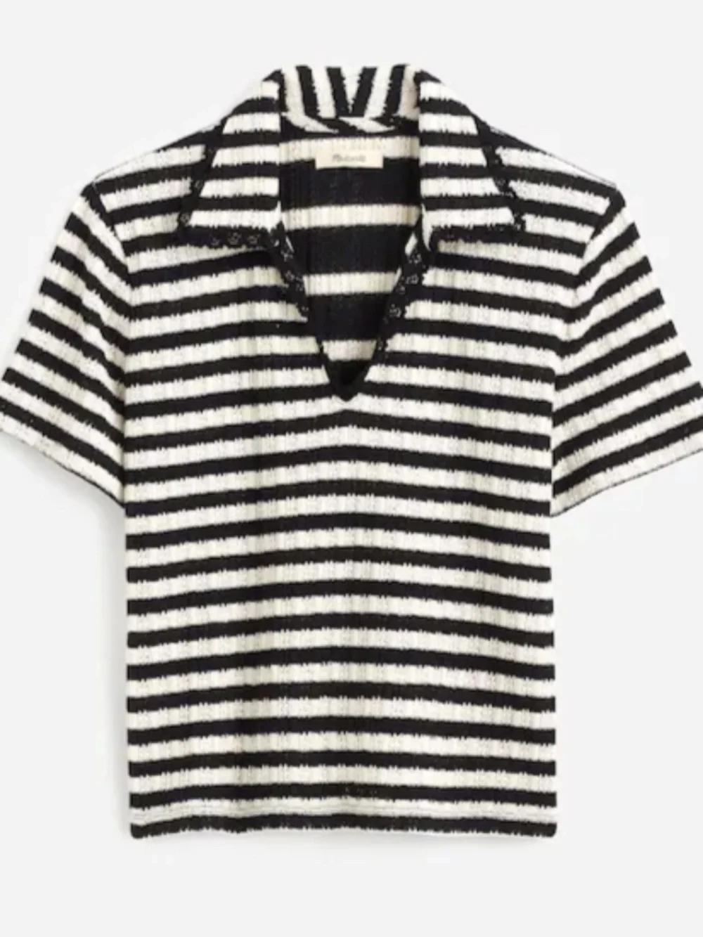 Madewell Crochet-Knit V-Neck Sweater Tee